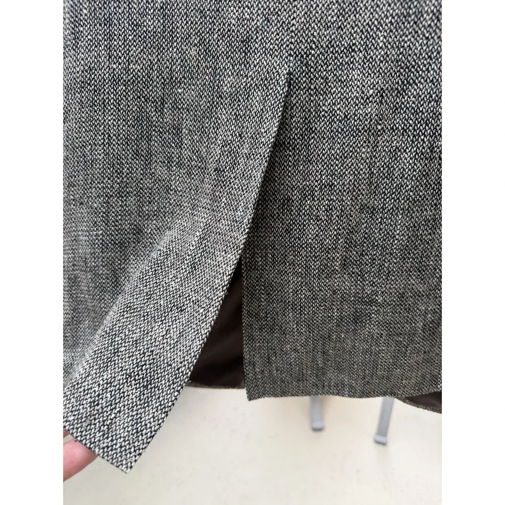 Towncraft Mens 100% Silk Sport Coat Blazer Gray Tweed 2 Button Long.        5284